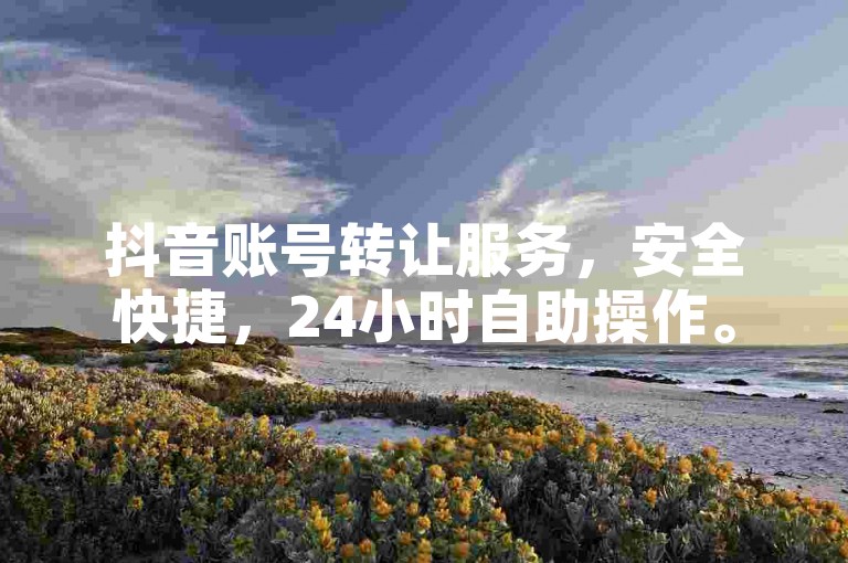 抖音账号转让服务，安全快捷，24小时自助操作。