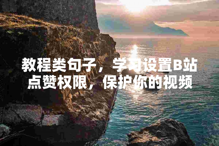 教程类句子，学习设置B站点赞权限，保护你的视频喜好隐私。
