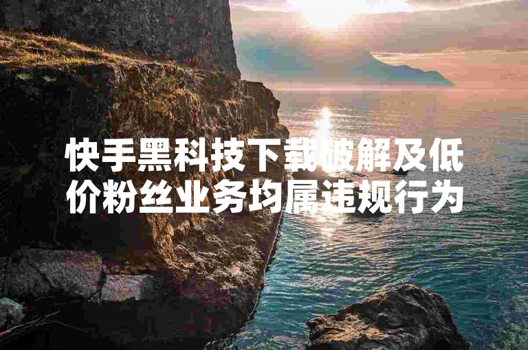 快手黑科技下载破解及低价粉丝业务均属违规行为，请勿尝试。