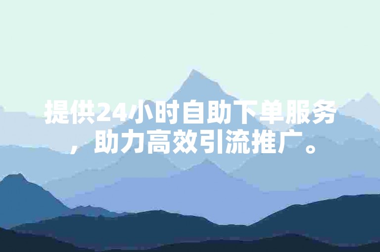 提供24小时自助下单服务，助力高效引流推广。