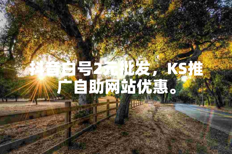 抖音白号2元批发，KS推广自助网站优惠。