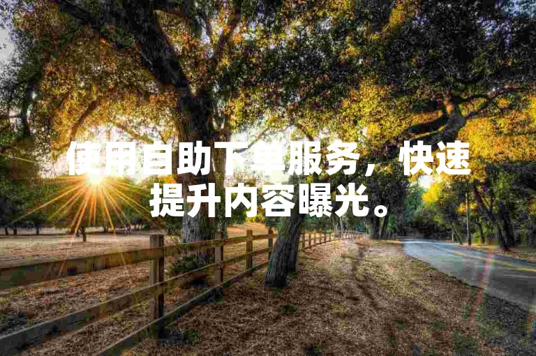 使用自助下单服务，快速提升内容曝光。
