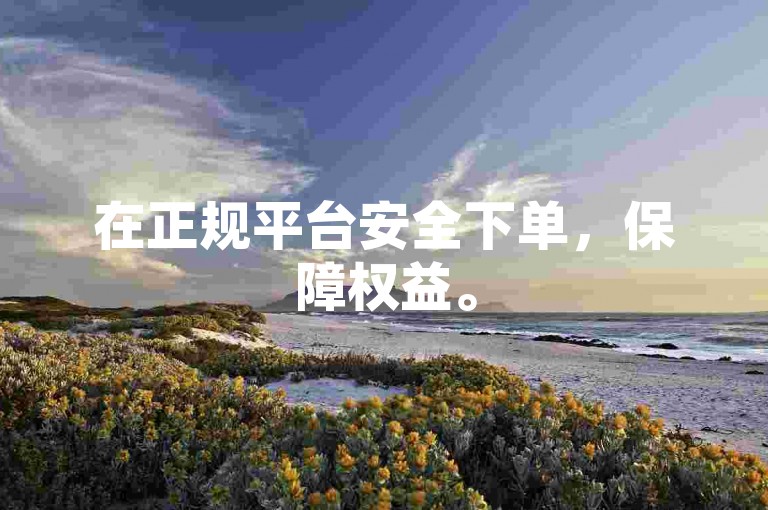 在正规平台安全下单，保障权益。