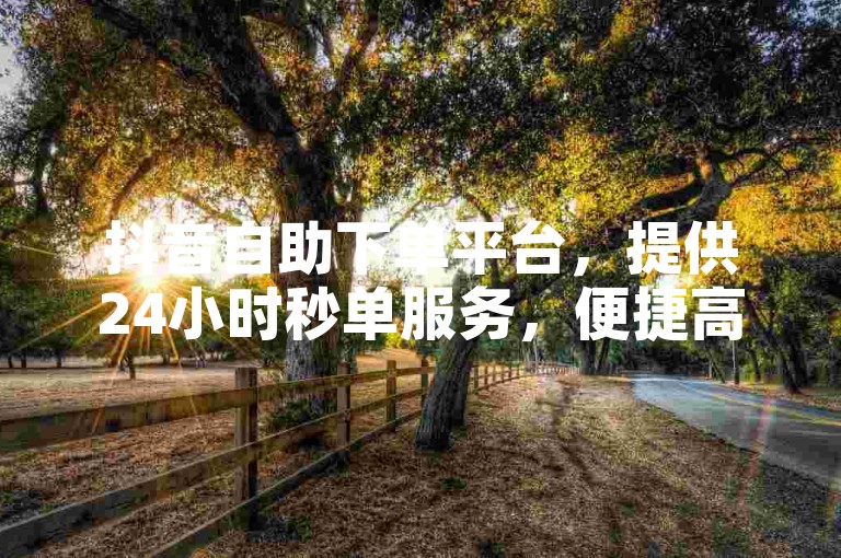 抖音自助下单平台，提供24小时秒单服务，便捷高效。