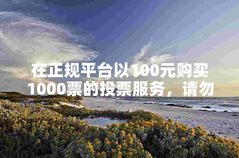 在正规平台以100元购买1000票的投票服务，请勿用于违规用途。