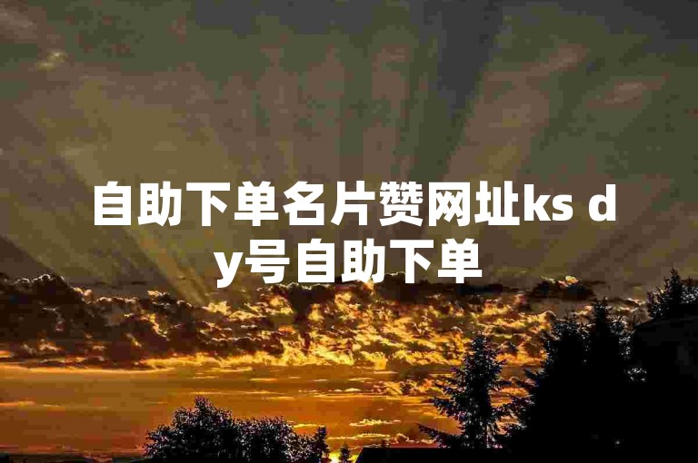 自助下单名片赞网址ks dy号自助下单