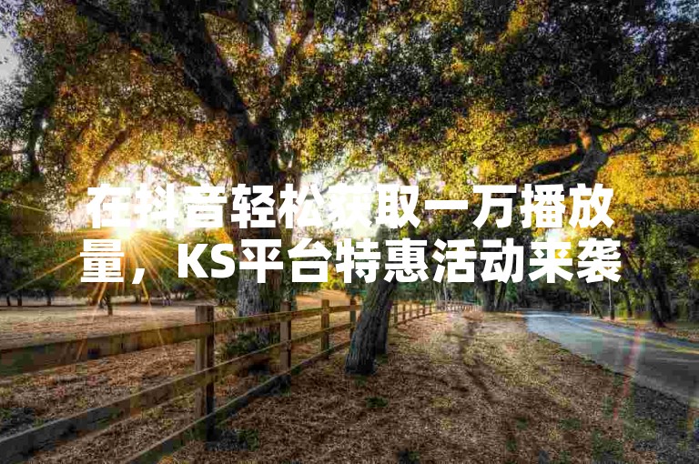 在抖音轻松获取一万播放量，KS平台特惠活动来袭！