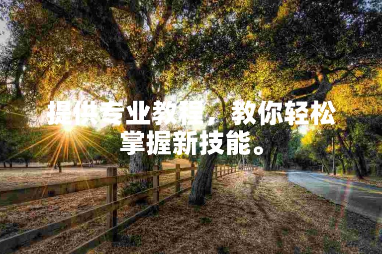 提供专业教程,教你轻松掌握新技能。