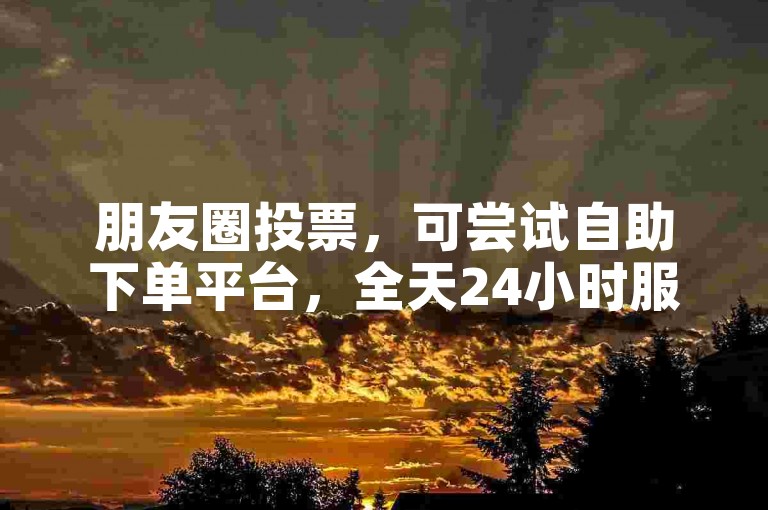 朋友圈投票,可尝试自助下单平台,全天24小时服务。