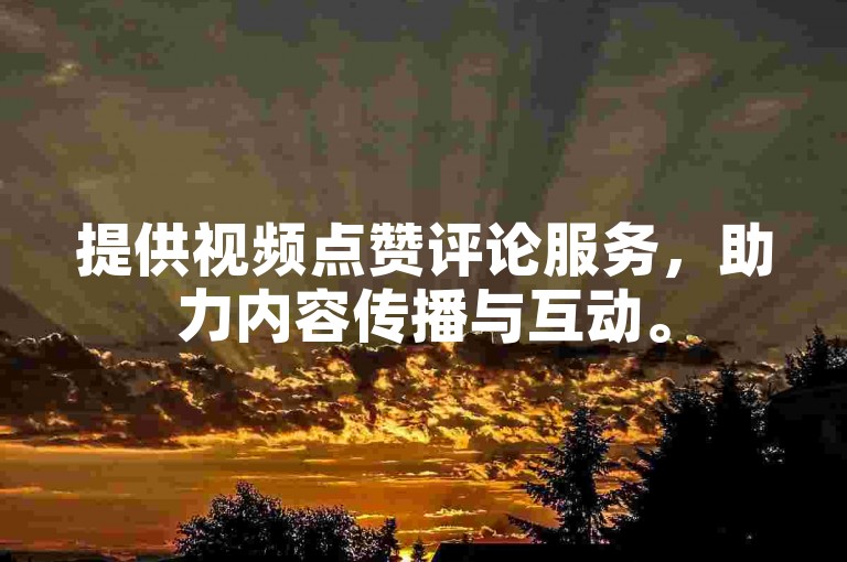 提供视频点赞评论服务，助力内容传播与互动。