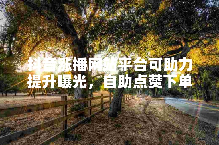 抖音涨播网站平台可助力提升曝光,自助点赞下单网址助你轻松操作。