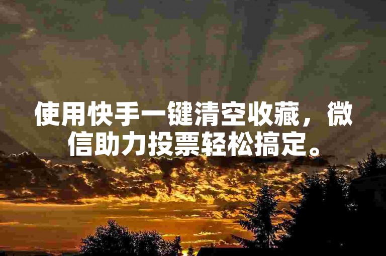 使用快手一键清空收藏，微信助力投票轻松搞定。