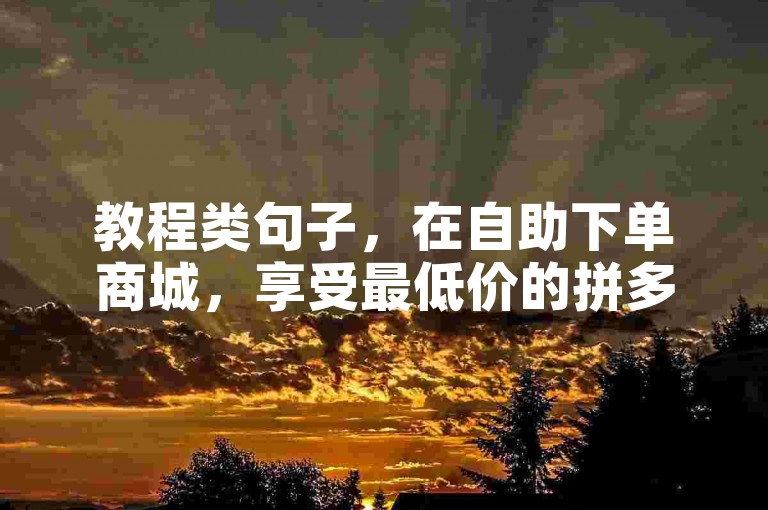 教程类句子，在自助下单商城，享受最低价的拼多多真人助力服务。