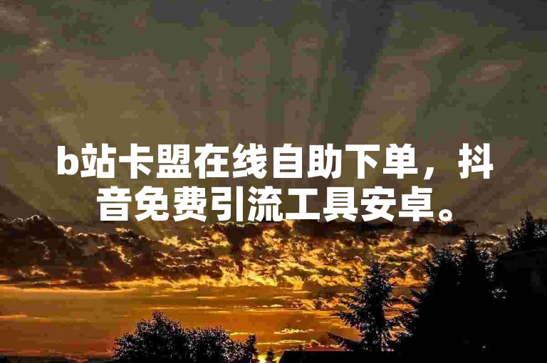b站卡盟在线自助下单，抖音免费引流工具安卓。