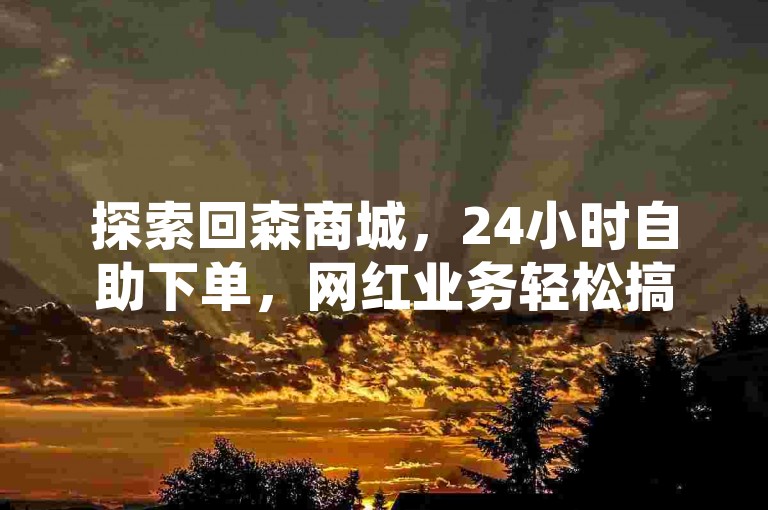 探索回森商城，24小时自助下单，网红业务轻松搞定。