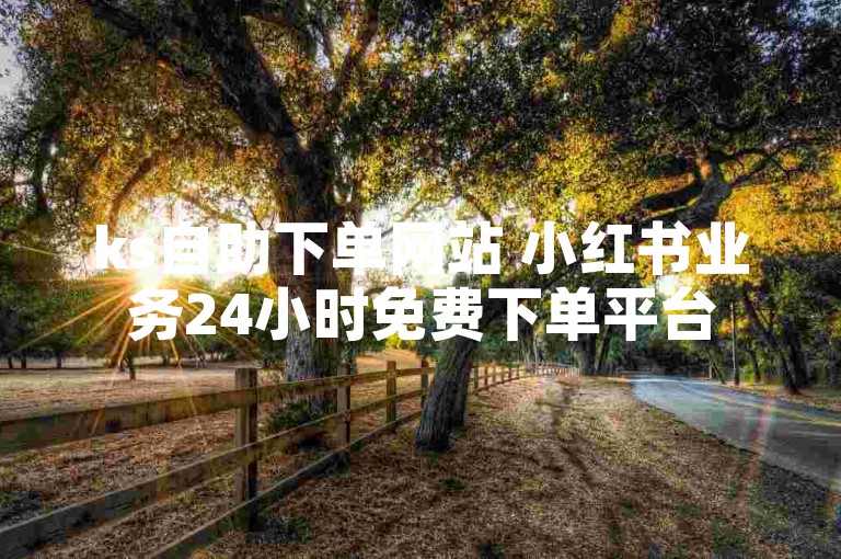 ks自助下单网站 小红书业务24小时免费下单平台