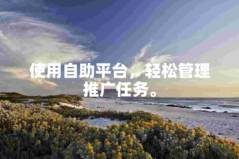 使用自助平台，轻松管理推广任务。