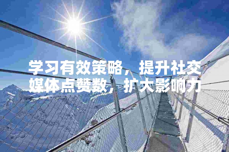 学习有效策略，提升社交媒体点赞数，扩大影响力。