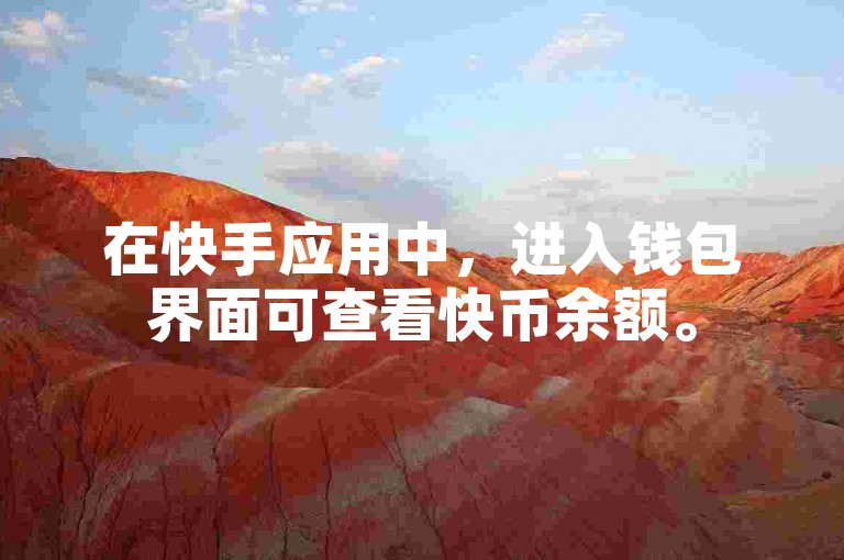 在快手应用中，进入钱包界面可查看快币余额。