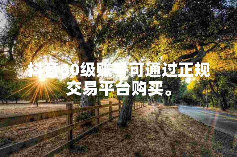 抖音60级账号可通过正规交易平台购买。