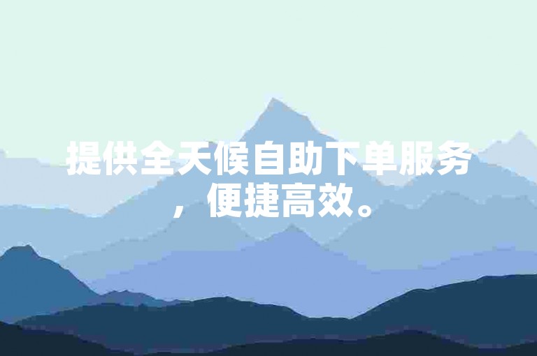 提供全天候自助下单服务，便捷高效。