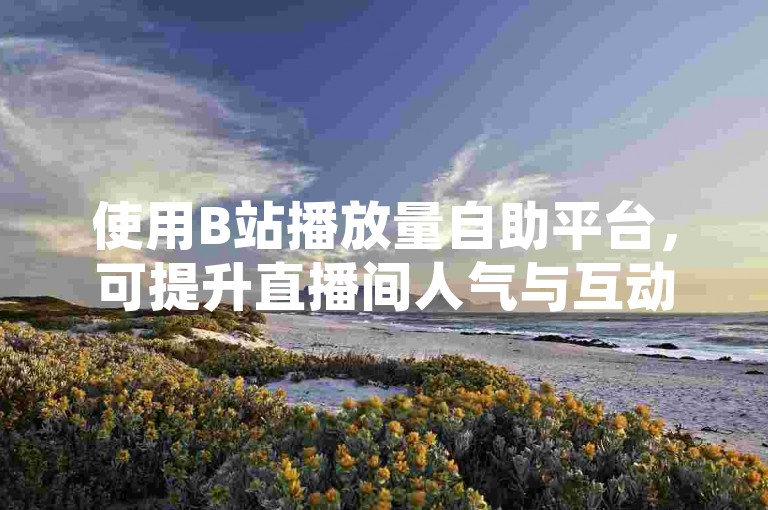使用B站播放量自助平台，可提升直播间人气与互动。