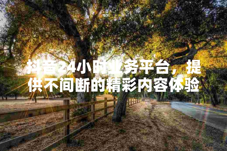 抖音24小时业务平台，提供不间断的精彩内容体验。