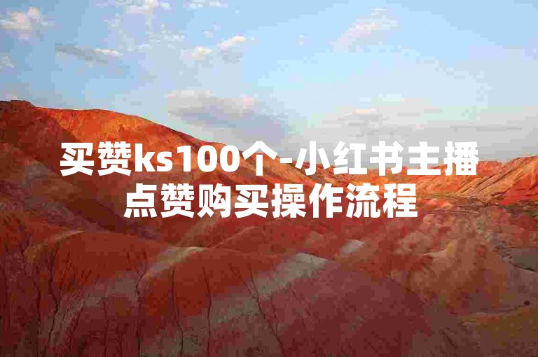 买赞ks100个-小红书主播点赞购买操作流程