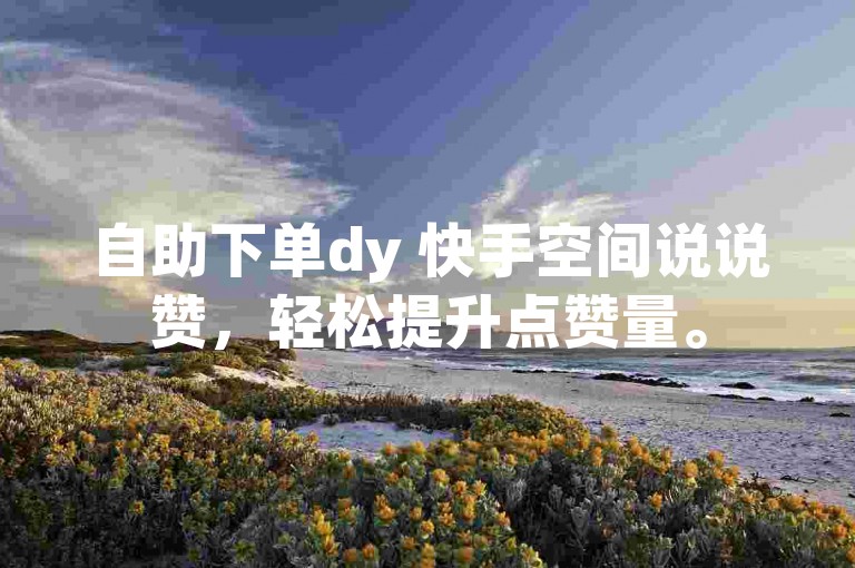 自助下单dy 快手空间说说赞,轻松提升点赞量。
