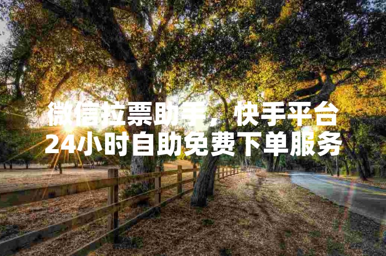 微信拉票助手，快手平台24小时自助免费下单服务。