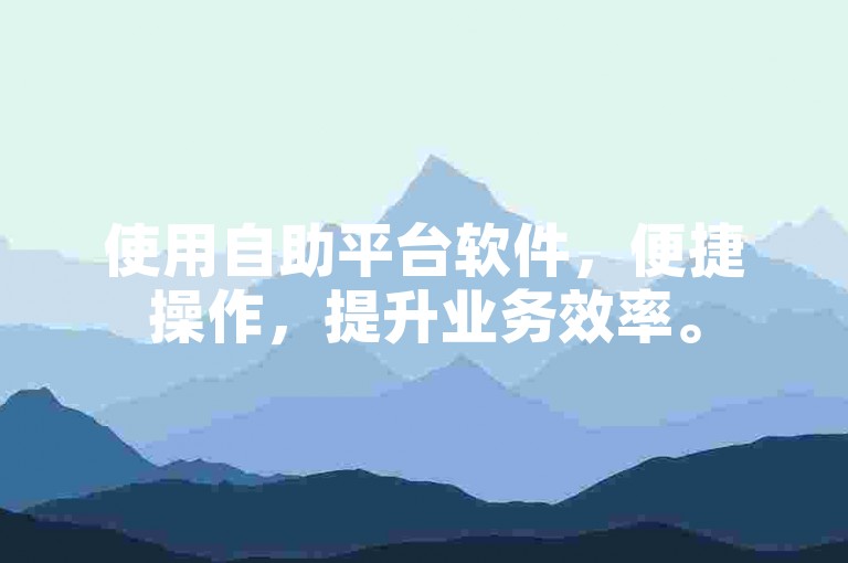 使用自助平台软件，便捷操作，提升业务效率。