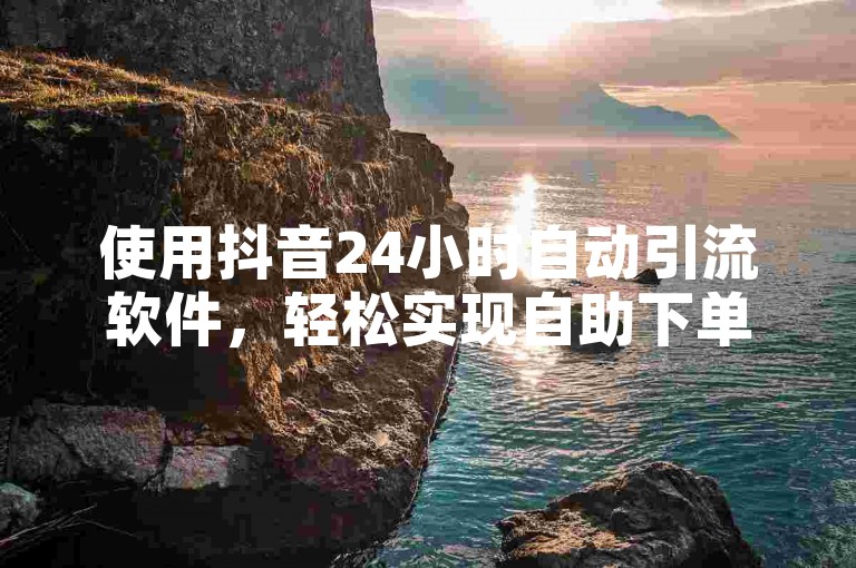 使用抖音24小时自动引流软件，轻松实现自助下单。