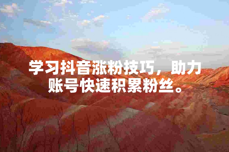 学习抖音涨粉技巧,助力账号快速积累粉丝。