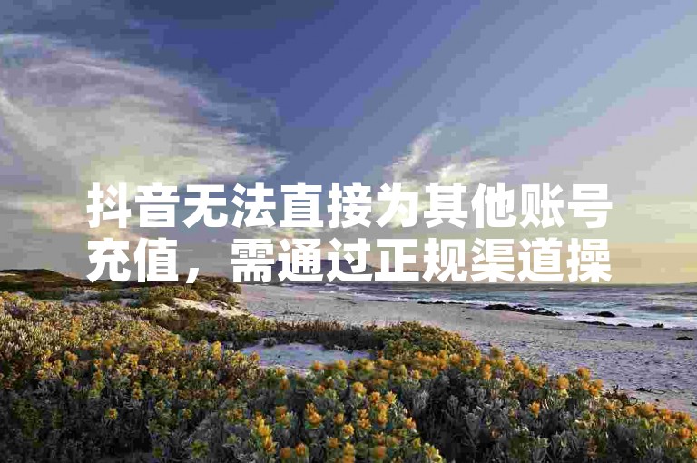 抖音无法直接为其他账号充值,需通过正规渠道操作。