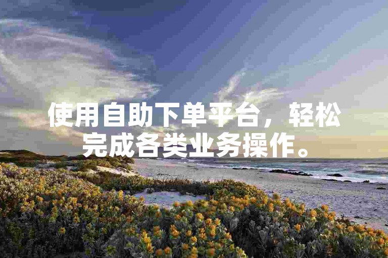 使用自助下单平台，轻松完成各类业务操作。
