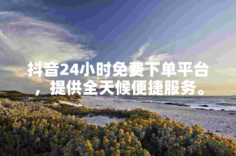 抖音24小时免费下单平台，提供全天候便捷服务。