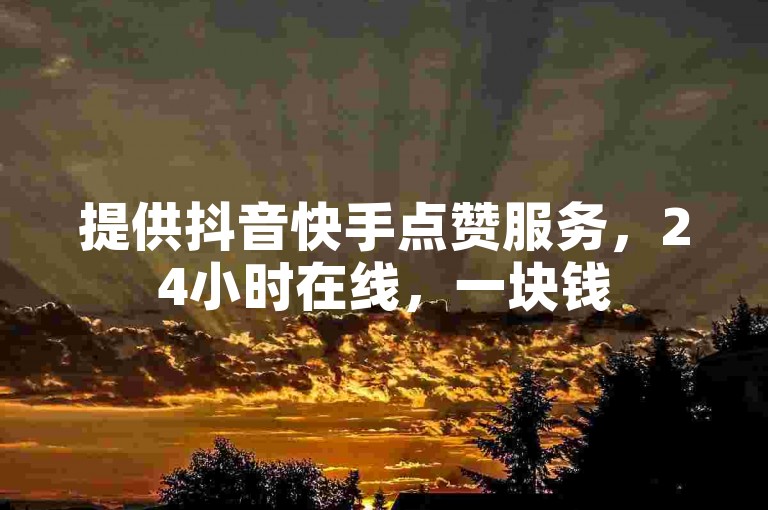 提供抖音快手点赞服务，24小时在线，一块钱500赞。