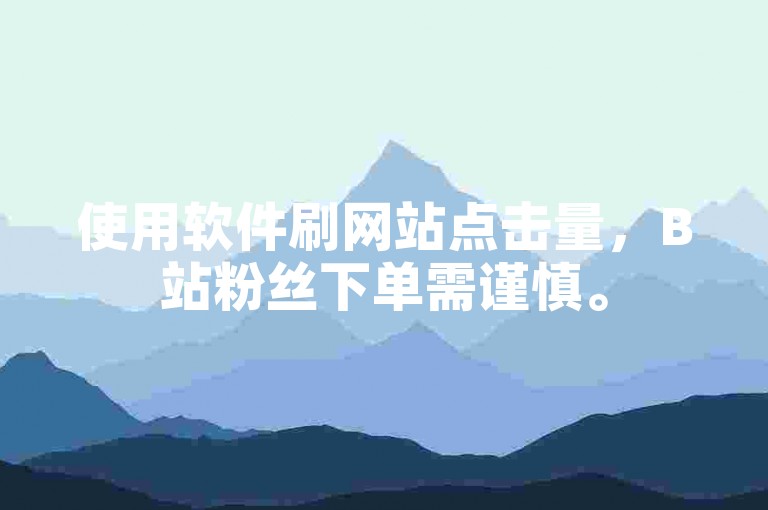 使用软件刷网站点击量，B站粉丝下单需谨慎。