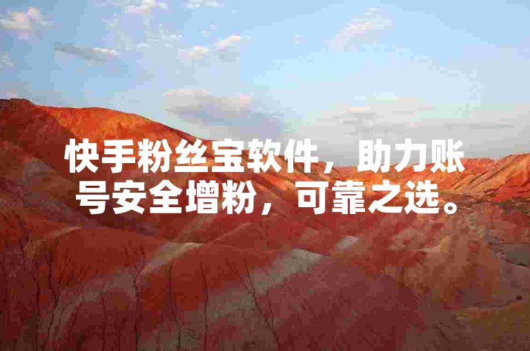 快手粉丝宝软件，助力账号安全增粉，可靠之选。
