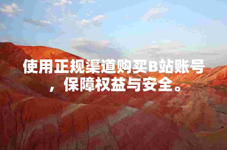 使用正规渠道购买B站账号，保障权益与安全。