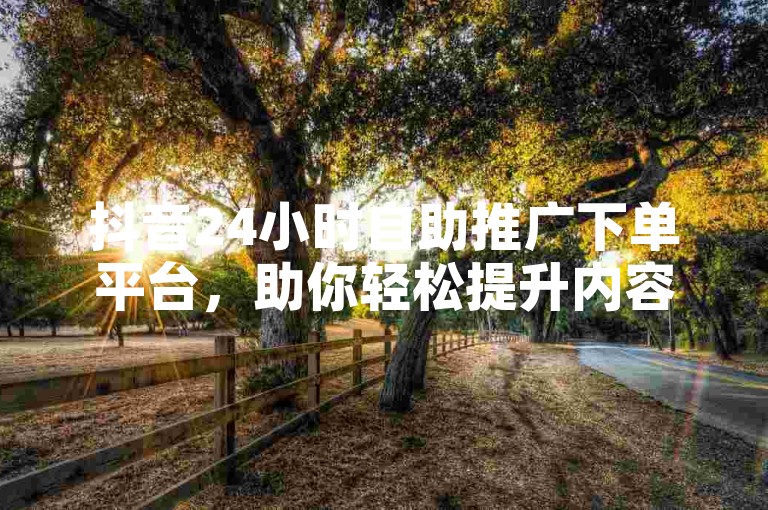 抖音24小时自助推广下单平台，助你轻松提升内容曝光。