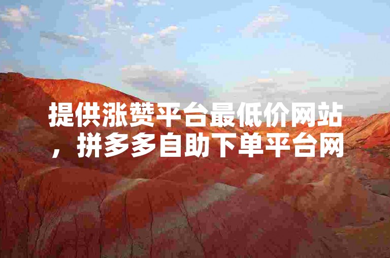 提供涨赞平台最低价网站，拼多多自助下单平台网站。