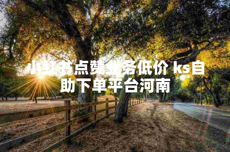 小红书点赞业务低价 ks自助下单平台河南