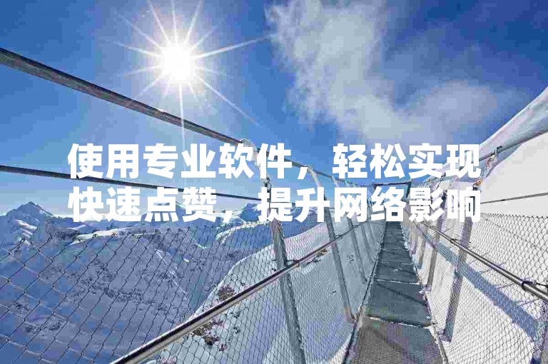 使用专业软件，轻松实现快速点赞，提升网络影响力。
