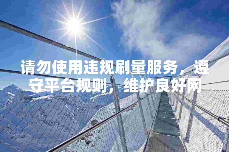 请勿使用违规刷量服务,遵守平台规则,维护良好网络环境。