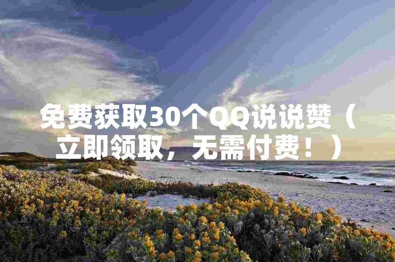 免费获取30个QQ说说赞(立即领取,无需付费!)