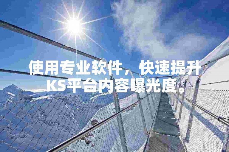 使用专业软件，快速提升KS平台内容曝光度。