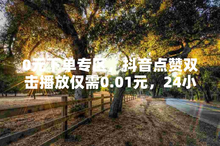 0元下单专区，抖音点赞双击播放仅需0.01元，24小时服务。