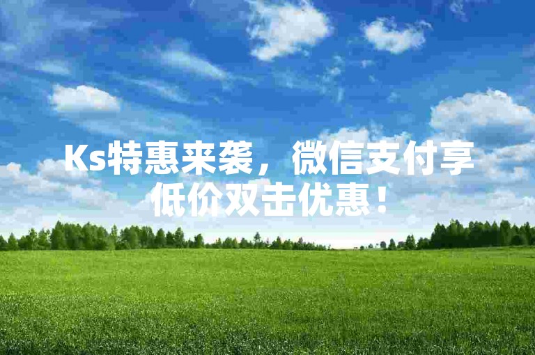 Ks特惠来袭,微信支付享低价双击优惠!