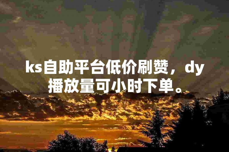 ks自助平台低价刷赞,dy播放量可小时下单。